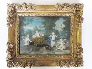 cherubs playing musical instruments French 19th Century