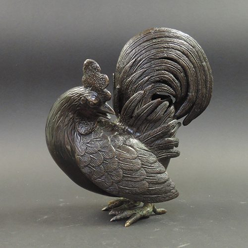 Qing bronze Rooster censer | Bovens Amsterdam