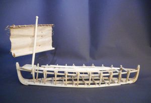 Eskimo umiak bone model