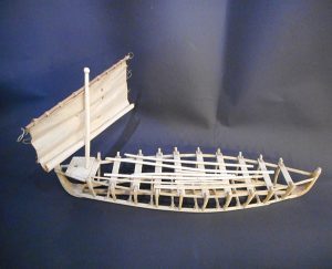 Eskimo umiak bone model